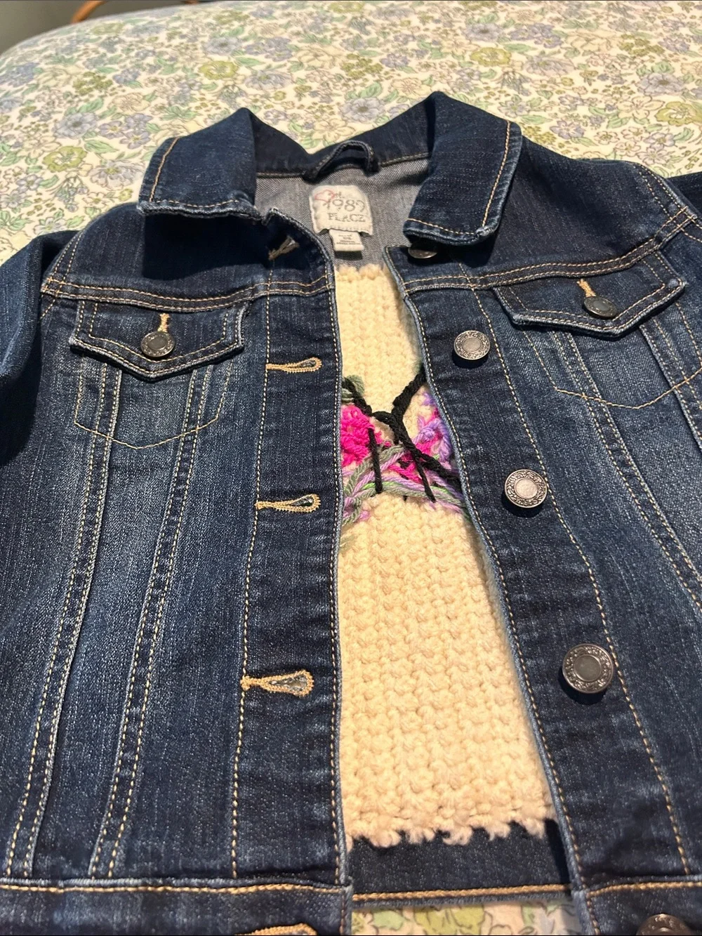 Upcycled Kid’s Denim Jacket-One of a Kind